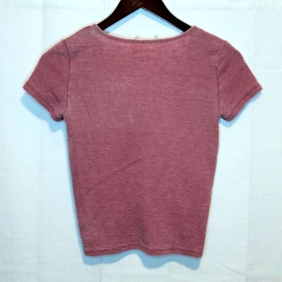 American Eagle Waffle Knit Cropped Tee Size XS - Picture 2 of 10